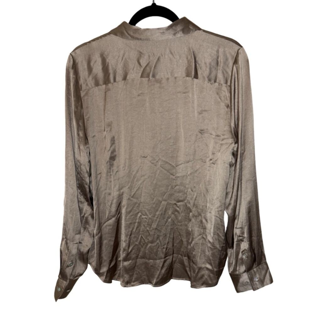 Madewell Enzo Darted Button Up Trendy Chic Satin Shirt US Women's Size 12 NWT - Picture 5 of 6